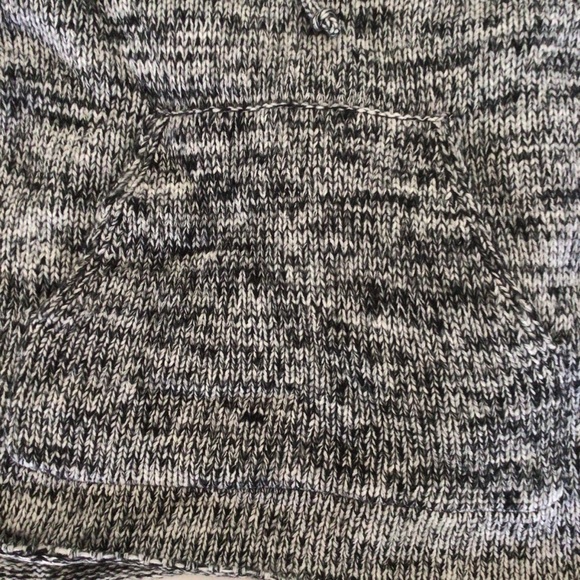 EXPRESS BLACK WHITE MOHAIR WOOL HOODIE PONCHO LARGE - Picture 9 of 12